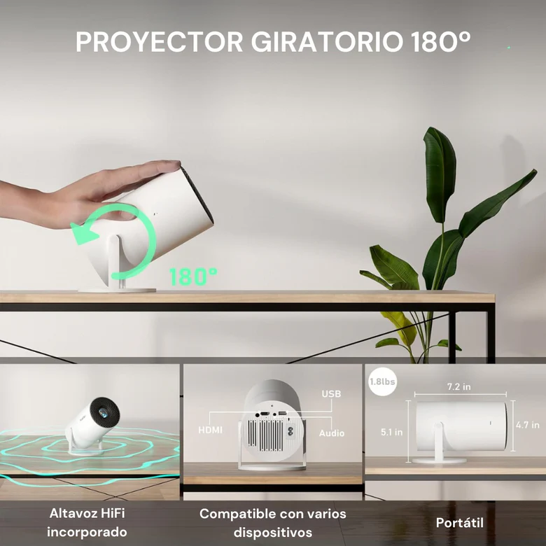 Proyector Full HD | Pelis, series y +10000 juegos en pantalla gigante